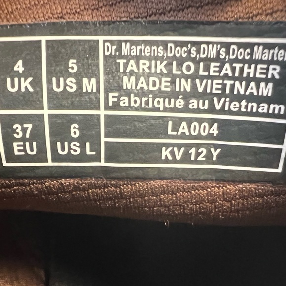 Dr. Martens Tarik Lo Leather Utility Shoes Dark Brown Size 6 Ladies 5 Men NWOB - Picture 4 of 13